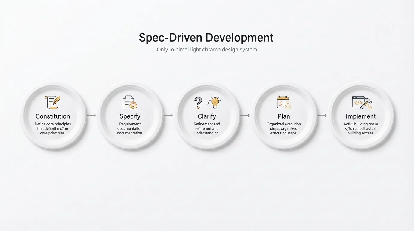 Spec-Driven Development flow from constitution through implement