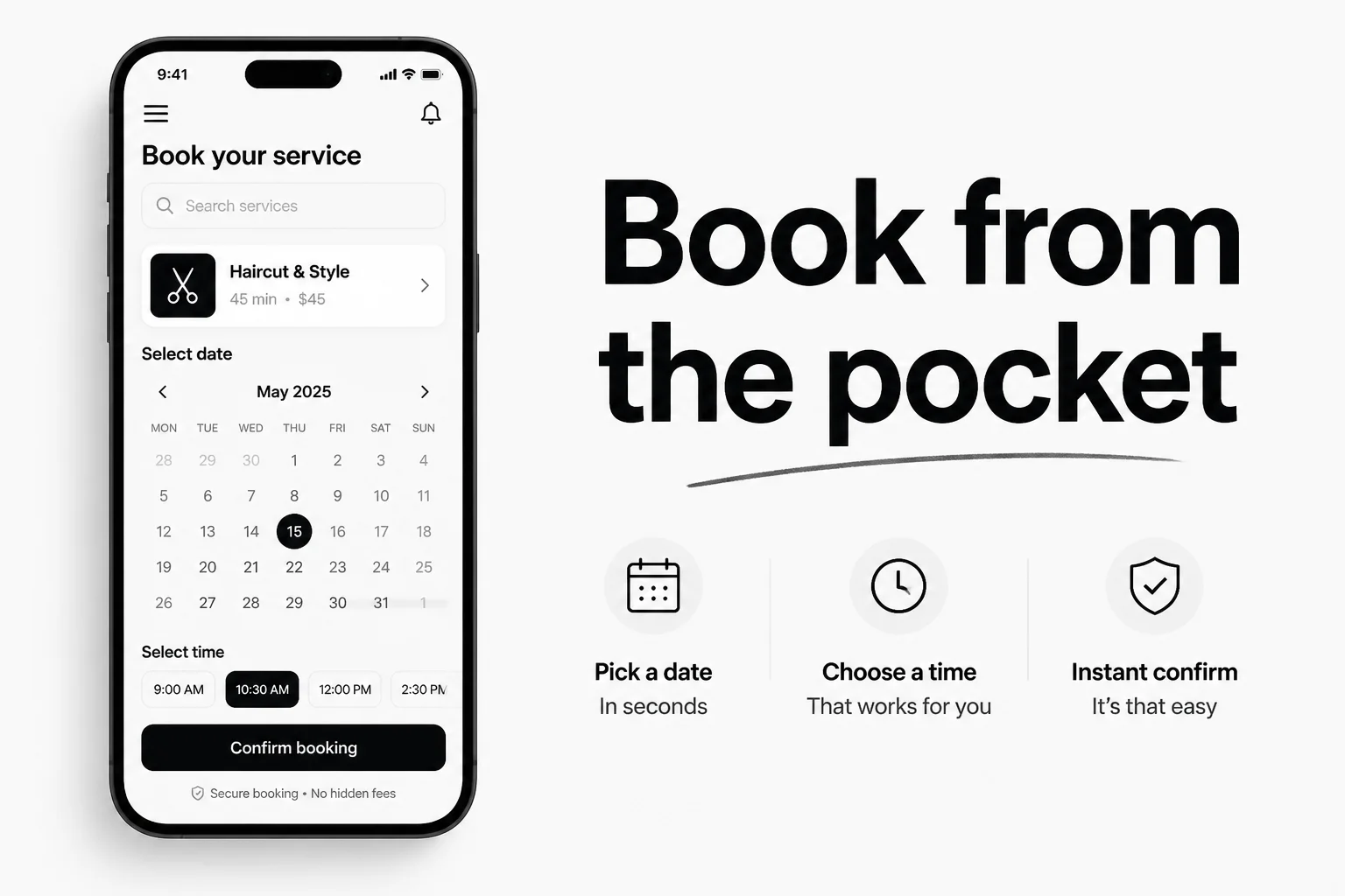Mobile Apps — Booking, membership, and owner apps for multi-location teams. Native or cross-platform with Flutter, SwiftUI, or React, wired to your CRM, calendar, and automations.